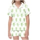 thumbnail image 1 of Odeerbi 2-12 Años Niños Niñas Pijamas de Verano de Satén Con Solapa de Muesca Camisas de Manga Corta Pantalones Cortos Conjunto de Pijama de Seda Con Estampado Suave, 1 of 5