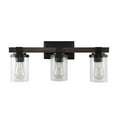 thumbnail image 6 of JONATHAN Y Bungalow 22.75" 3-Light Iron/Seeded Glass Rustic Farmhouse LED Vanity Light, Oil Rubbed Bronze, 6 of 8