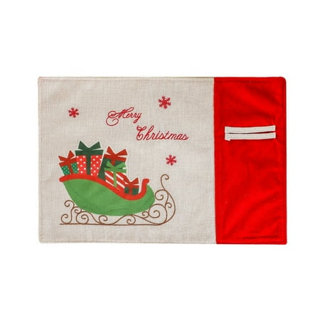 

Jpgif Christmas Gift Table Mat Hessian Placemat Washable Non Slip Heat Placemat Suitable For Party Kitchen Dining Decoration