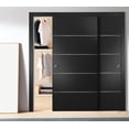 thumbnail image 3 of Sliding Closet Bypass Doors | Planum 0020 Matte Black | Sturdy Rails Moldings Trims Hardware Set | Wood Solid Bedroom Wardrobe Doors -56" x 84" (2* 28x84), 3 of 6