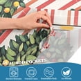thumbnail image 3 of Yayeee Kitchen Curtains Tier Pair Light Filtering 27"x24" Rod Pocket Short Cafe Window Panel, Stripes Trees, 3 of 7