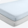 thumbnail image 1 of Bare Home Sábanas Ajustables Paquete de 2, Colección Premium 1800, Ultra Suaves, para Cuna, Azul Cielo/gris Nube, 1 of 7