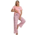 thumbnail image 5 of DAKIMOE Womens Pajama Sets 2 Piece Sets for Women Summer Sets Short Sleeve Pajamas Lounge Set Casual Sleepwear Loungewear PJS, S-XXL, 5 of 9