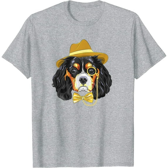 Pet Dog Doggie Puppy Animal Wearing Yellow Ribbon and Hat T-Shirt