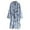Blue, variant on Soft Robe Long Length Bathrobe Cozy Loungewear For Winter Relaxation At Home With Striped Design