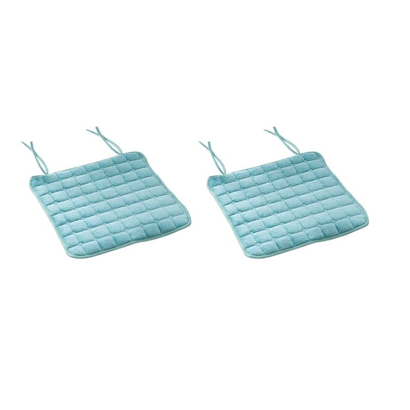 NWOKYZGH Chair Cushion Memory Foam Pads with Ties Honeycomb Pattern Slip Non Skid Back Rounded Square 15" x 15" Seat Cover, 2 Pack