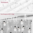 thumbnail image 6 of Winter Snowman with Hat Bathroom Shower Curtain Snowflake Gray Wood Christmas Waterproof Washable Shower Curtains for Bathtub Bath Decor with Grommets and Hook 72 X 72 Inch, 6 of 8