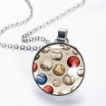 thumbnail image 2 of Baseball Glass Circular Pendant Necklace - Stylish Jewelry Statement Piece, 2 of 5