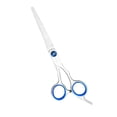 thumbnail image 3 of Tijeras profesionales de entresacar el cabello de 6 pulgadas con control preciso y mango ergonómico desplazado., 3 of 3
