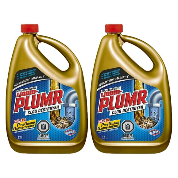 Liquid-Plumr Pro-Strength Full Clog Destroyer Plus PipeGuard, 80 fl oz (Pack de 2)