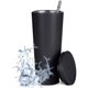 thumbnail image 1 of Taza de viaje de 750 ml, taza de acero inoxidable de doble pared, botella de agua con aislamiento al vacío, taza de café con agua aislada, taza de doble pared con pajita, cepillo y tapa, 1 of 5