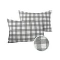 thumbnail image 2 of Farmhouse Gray and White Buffalo Plaid Check Outdoor Pillow Covers Set of 2,Decorative Waterproof Throw Pillow Case,Classic Lattice Grid Cotton Linen Soft Cozy Cushion Pillowcases, 2 of 7