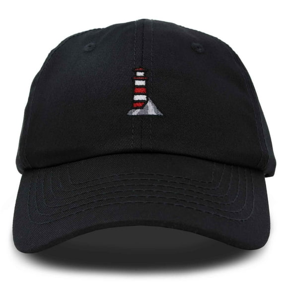 Dalix Lighthouse Embroidered Cap Cotton Baseball Hat Nautical Womens in Black