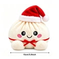 thumbnail image 2 of Christmas Pincandy Funny Dumpling Plush Pillow,Cute Steamed Bun Squishy Stuffed Toy with Christmas Themed Design & Cute Steamer Gift Box,Soft Decompression Fidget for Anxiety Relief,Novelty Christmas, 2 of 7