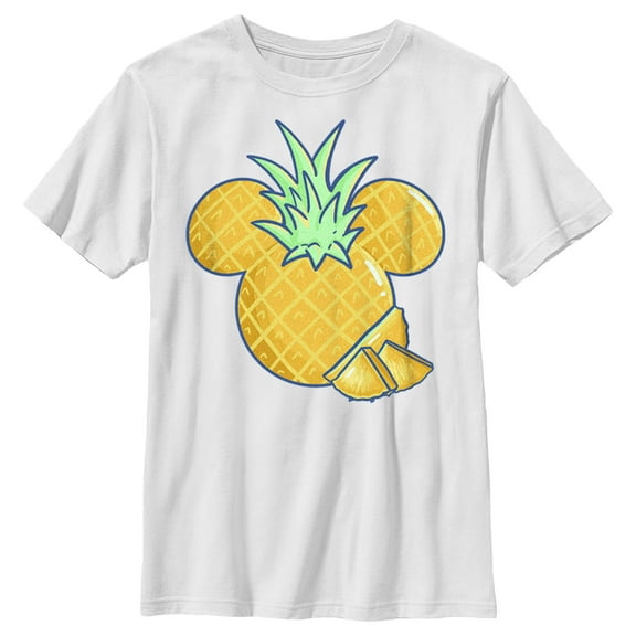 Boy's Mickey & Friends Pineapple Logo Graphic Tee White Large