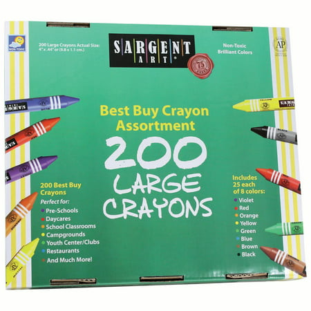 Sargent Art® Best-Buy Crayon Asst, Lg Size, 200 (Best Crayons For Kids)