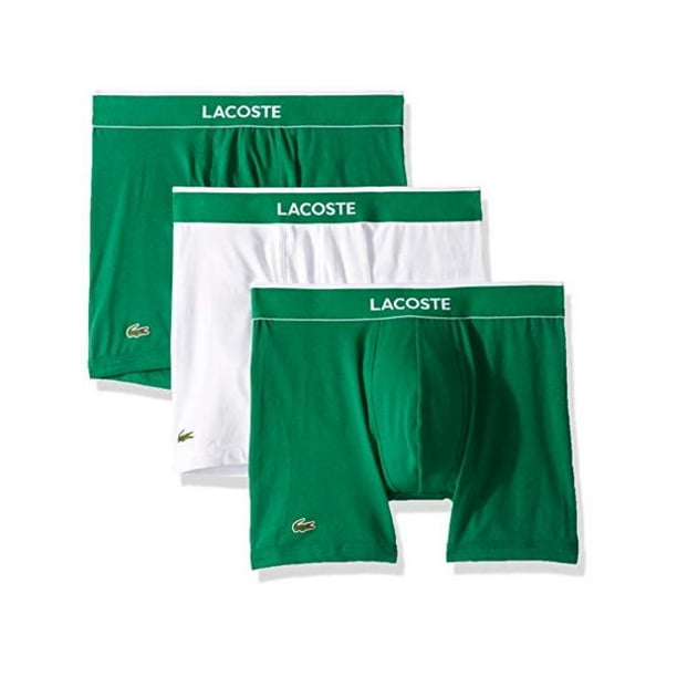 Lacoste Lacoste Men's Cotton Stretch Boxer Brief Underwear,, Green, Size Large