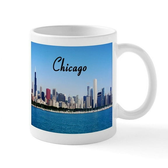 CafePress - Chicago Mug - 11 oz Ceramic Mug - Novelty Coffee Tea Cup