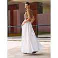 thumbnail image 5 of Women'S High Waist Casual Versatile Flowy Maxi Skirt Elegant Summer Boho Chic Midi Long Skirt White S, 5 of 9
