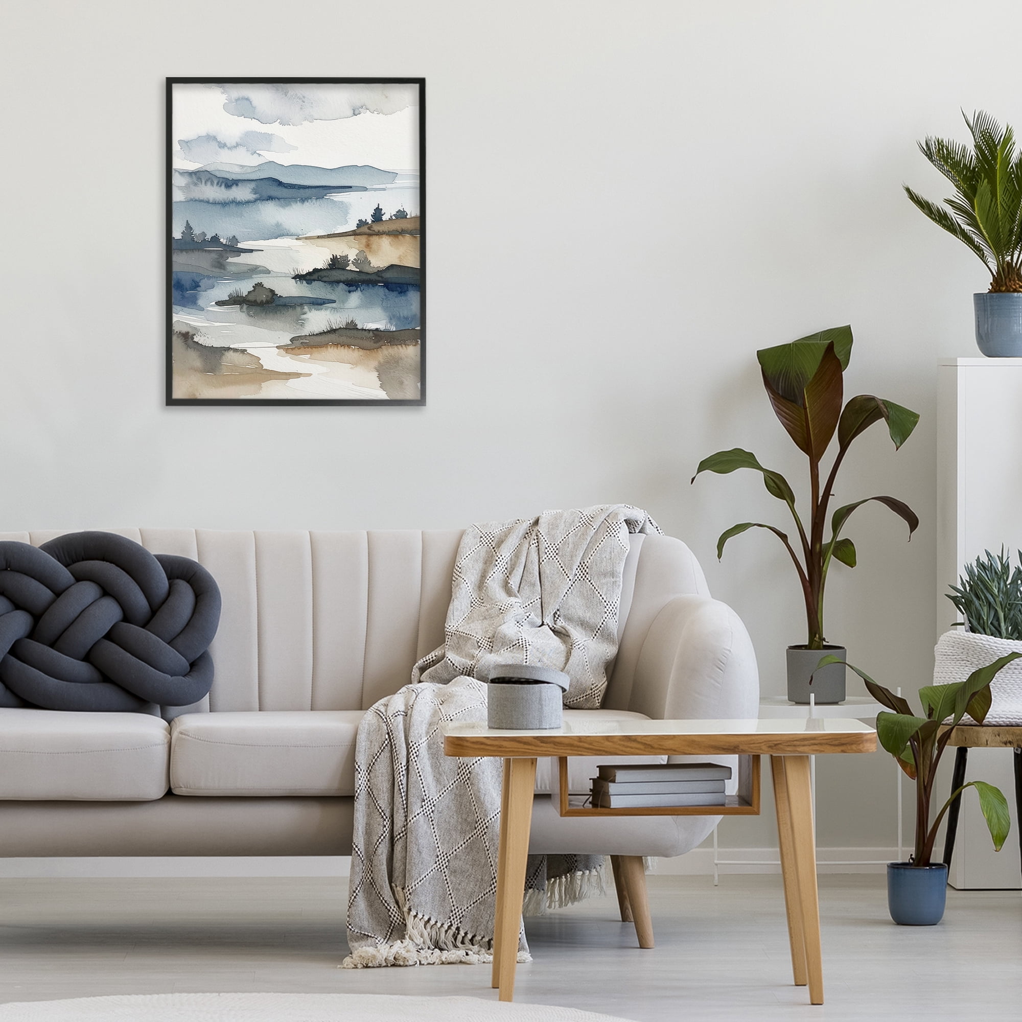 Stupell Industries The Flow Of Water Black Framed Giclee Art, design by Alonza Saunders