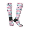 thumbnail image 4 of Balery Pink Striped Flamingo Fun Novelty Socks Men'S Women'S Crew Socks Funny Crazy Novelty Socks Quirky And Cool Socks, 4 of 9
