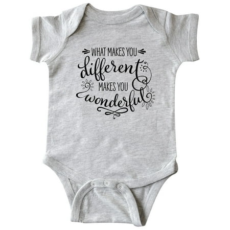 

Inktastic What Makes You Different Makes You Wonderful in Black Gift Baby Boy or Baby Girl Bodysuit