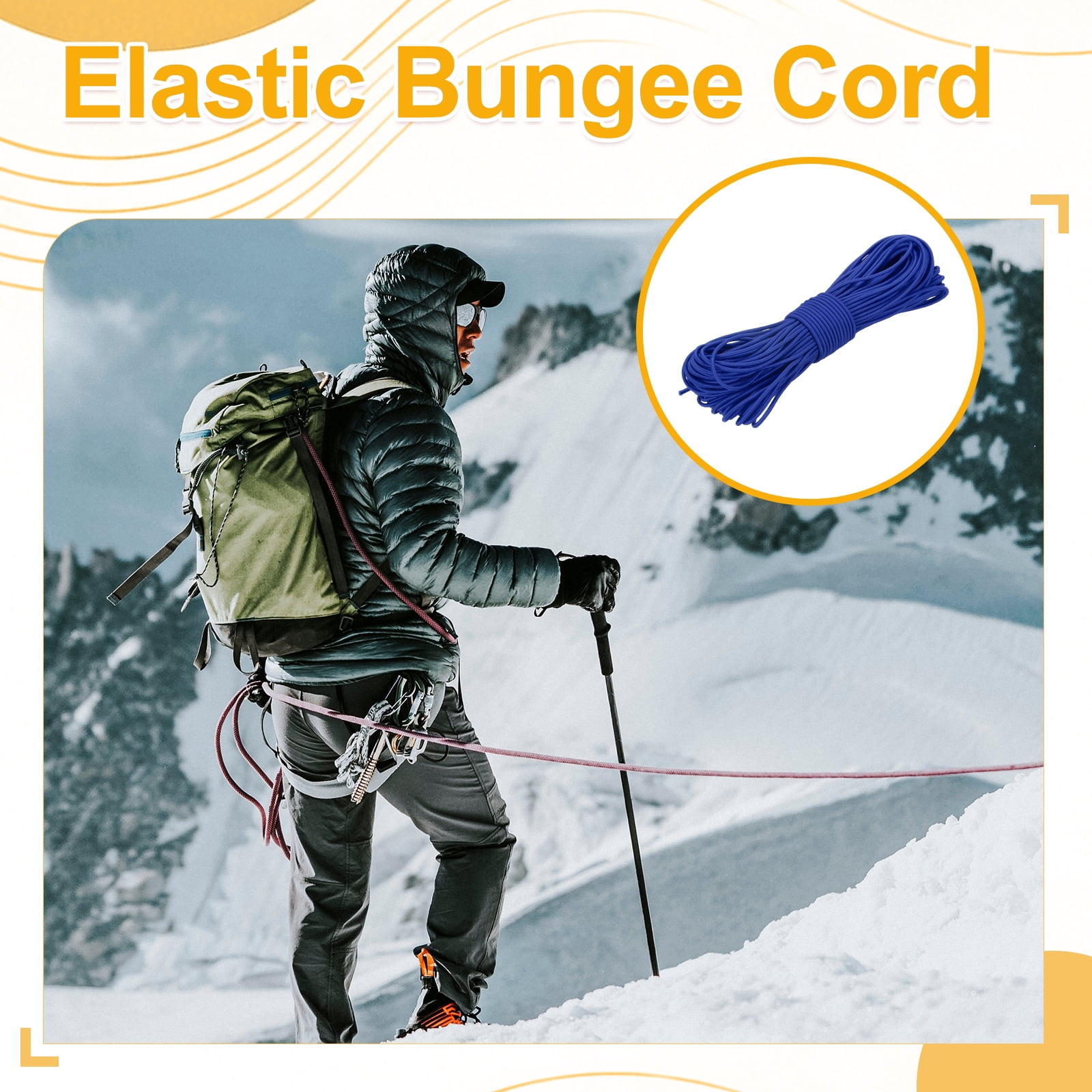 Uxcell Elastic Bungee Cord, (3/32" x 98 Ft , Deep Blue) Heavy Duty Polyester Bungee Cord Suit for - DIY Projects Kayak Strap Tarp Tie Down Canopy Boating Camping Tent