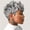 A, variant on Short curly wig with bangs natural fluffy heat-resistant synthetic fiber hairstyle