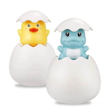 Bath Toy Set of 2 Baby Egg Raining Bath Toy Hidden Dinosaur Squirt Egg ...