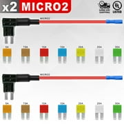 2 Pack Micro2 Fuse Taps   14 Blades 5 10 15 20 25 30 AMP Micro Add-A-Circuit Tap 12v Adapter 16pcs