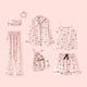 thumbnail image 1 of Pijamas de mujer de manga larga, pantalones cortos, tirantes, de seda a rayas, ropa de casa, pijamas, 1 of 4