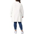 thumbnail image 3 of Agnes Orinda Women's Plus Size Jean Jacket Long Sleeve Maxi Length Denim Jackets 4X White, 3 of 6