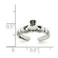 thumbnail image 3 of Sterling Silver Claddagh Toe Ring - Size 11, 3 of 3