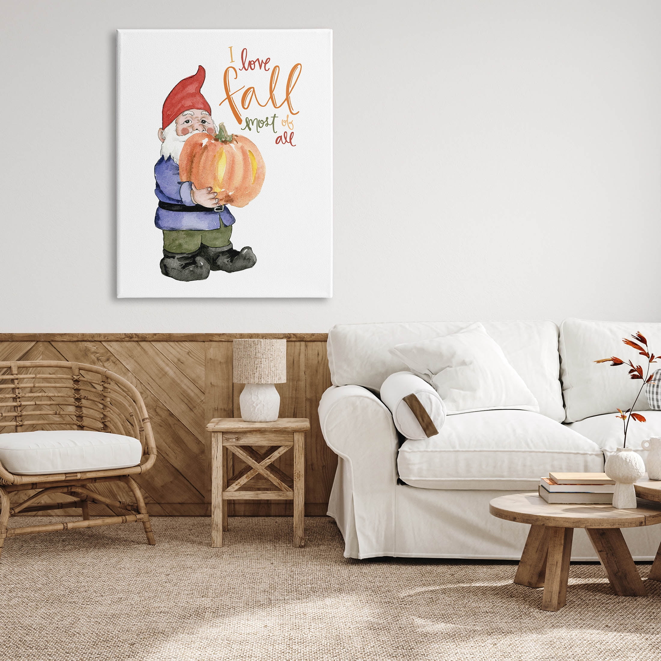 Stupell Industries I Love Fall Most Of All Gnome Graphic Art Gallery Wrapped Canvas Print Wall Art, Design by Dogwood Portfolio