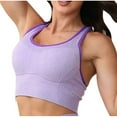 thumbnail image 3 of Seamless No Underwire Sports Bras For Women Push-up Back Full Coverage Women's Racerback Yoga Bras Purple XL, 3 of 9