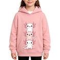 thumbnail image 3 of Toddler Kids Girls Axolotl Graphic Hoodie with Kangaroo Pocket Drawstring Casual Cute Pullover Sweatshirt Top 7-8 Years, 3 of 5
