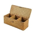thumbnail image 1 of Cateissary Caja de almacenamiento de tejido de bambú, 3 rejillas, caja de cesta rectangular para artículos diversos de baño cosmético, Almacenamiento y organización del hogar, 1 of 5