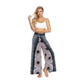 thumbnail image 1 of Women's Boho Printed Palazzo Side Split Wide Leg Workout Pants, 1 of 5