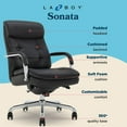 thumbnail image 3 of La-Z-Boy Sonata Executive MidBack Office Chair Bonded Leather Black and Chrome, 3 of 8