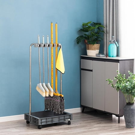 Flroha Cleaning Cart ,Commercial Traditional Janitorial 3-Shelf Cleaning Cart, Wheeled , 38.4" X 21.8" X 46"