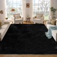 thumbnail image 4 of 9x12 Black Fluffy Shag Area Rug – Thick Soft Indoor Carpet for Living Room, Bedroom, Nursery, Kids Room, Dorm, 4 of 8