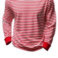 thumbnail image 5 of Hvyesh Men Big and Tall Striped T Shirts Loose Long Sleeve Crew Neck Tee Casual Basic Blouse Spring Fall Undershirt, 5 of 6