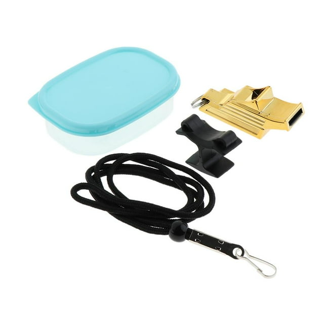 Silbato para entrenadores de árbitros: silbato extra fuerte sin guisantes con cordón para actividades escolares, fútbol, fútbol, baloncesto y Oro
