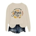 thumbnail image 4 of Fgnfyis Sweat à Capuche à Manches Longues et Col Rond Imprimé à la Mode pour Femmes Beige P, 4 of 4