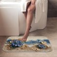 thumbnail image 6 of 1pc Sea Scene with Hydrangeas Absorbent Non-Slip Bathroom Thickened Flannel Rug Decor,Soft,Quick Drying,Suitable For Indoor/outdoor Use,Bathrooms,Bedrooms,Kitchens,Terrace,Laundry Rooms,16"x24", 6 of 9