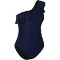 thumbnail image 6 of Mycoco Womens One Piece Swimsuits One Shoulder Ruched Ruffle Monokini Bathing Suits, 6 of 6