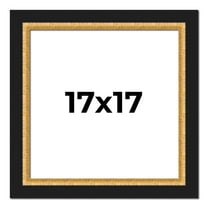 17x17 Frame Gold Real Wood Picture Frame Width 2.25 Inches | Interior Frame Depth 0.5 Inches |