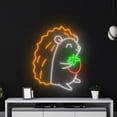 thumbnail image 2 of Handmadetneonsign Hedgehog Strawberry Neon Sign, Hedgehog Neon Led Art Decor, Hedgehog Animal Wall Decor, 2 of 5