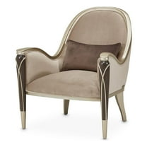 Michael Amini Villa Cherie Accent Velvet Chair in Porcini/Hazelnut Brown