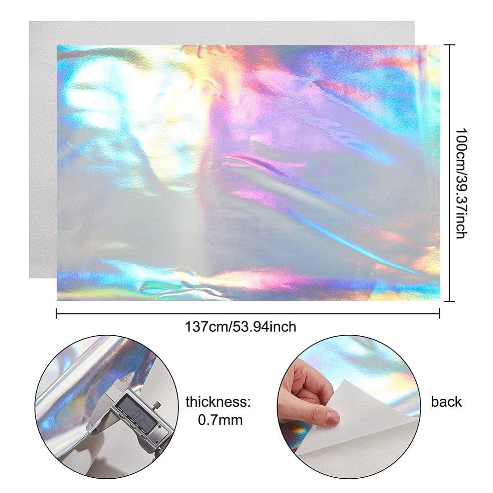 1 m Laser PU Leather Fabric for Garment Accessories Silver 100x137x0.07cm